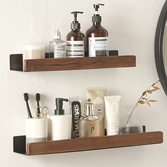 Nordic Style Solid Wood Bathroom Shelf