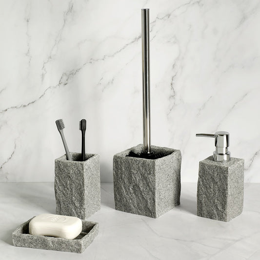 4 Pcs Imitati Granite Bathroom Accessories
